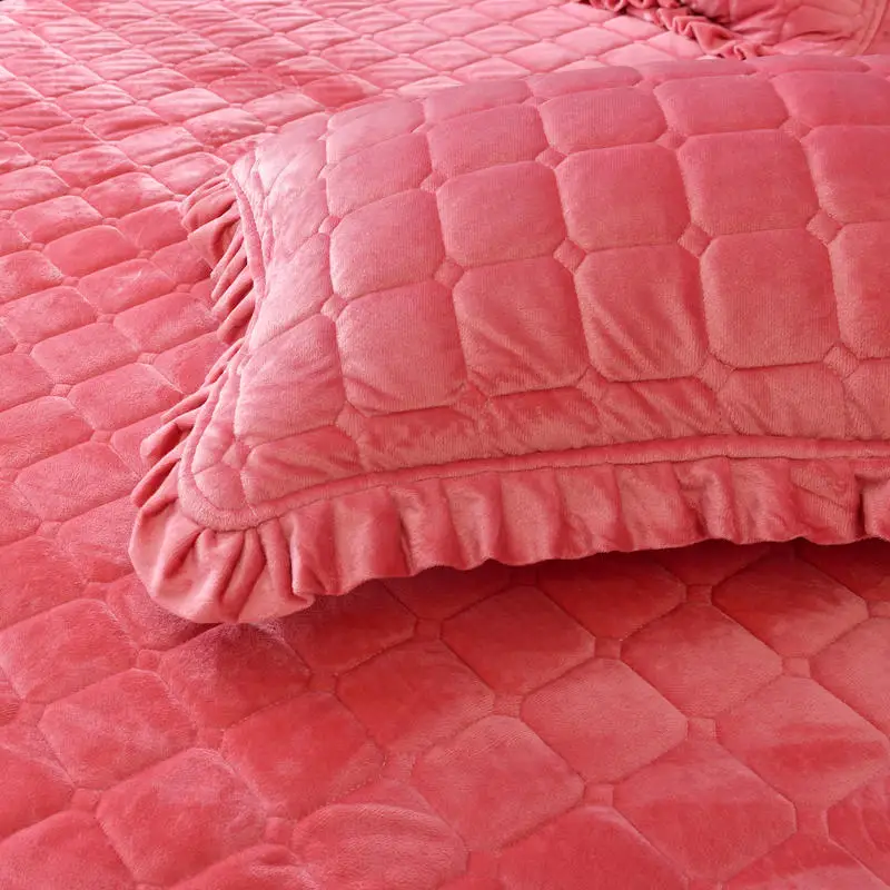 Фланелевый чехол на матрас натяжная простыня для кровати однотонная стеганая