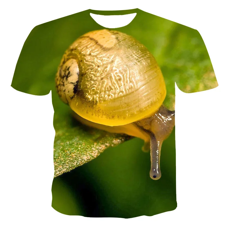 

Men'S Short-Sleeved Loose T-Shirt After The Rain Snail 3d Printing Round Neck Pullover And Men'S Casual Streetwear Fashion T-Shi