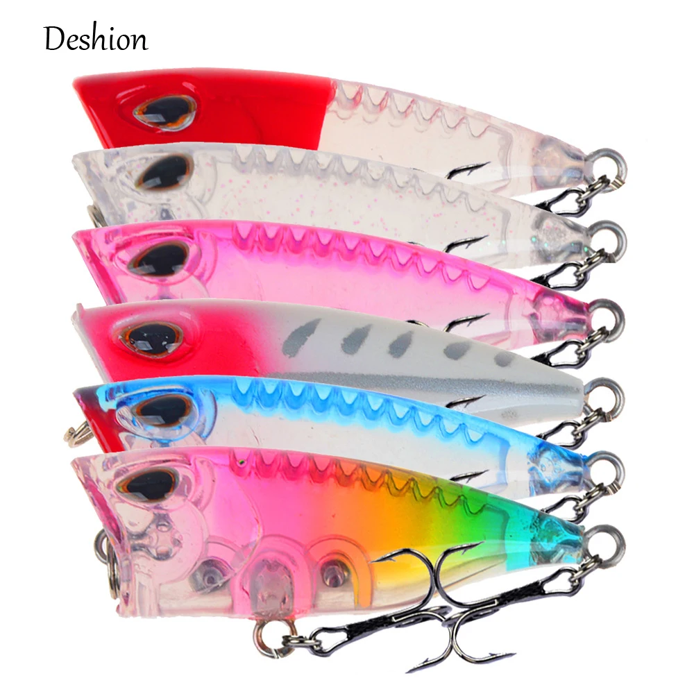 

Deshion New Arrival 1pc Mini Popper Fishing Lures 4CM/3g 3d Eyes Bait Crankbait Wobblers Tackle Isca Poper