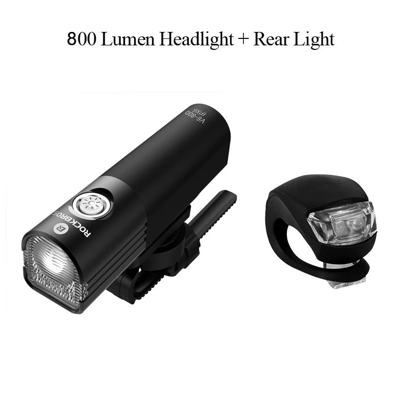 800 lumen group 2 ROCKBROS 400LM велосипедный светильник, головной светильник, велосипедный руль, передняя лампа MTB Rode Cycling, USB Перезаряжаемый флэш-светильник, безопасный задний светильник - Цвет: 800 lumen group 2