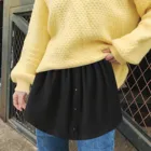 Женская короткая юбка, базовый свитер с накладным подолом, многослойная, с принтом в полоску, полускользящая, размера плюс
