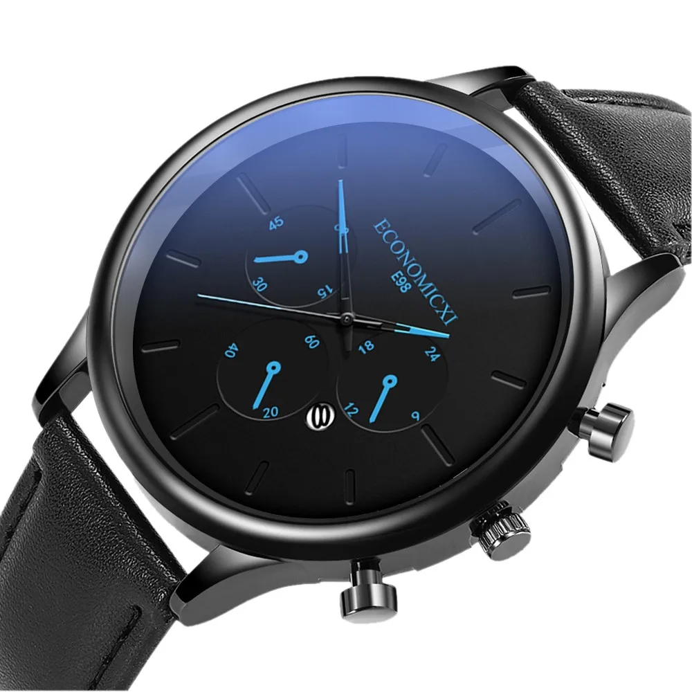 

Reloj de pulsera de cuarzo deportivo para hombre y mujer, crongrafo de acero inoxidable con fecha analgica, estilo militar, a