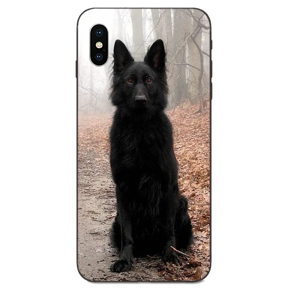 Черный Овчарка немецкая Собака Щенок для Xiaomi Mi Mix Max Note 2 2S 3 5X 6 6X 8 9T SE A1 A2 A3 CC9e Lite Play Pro