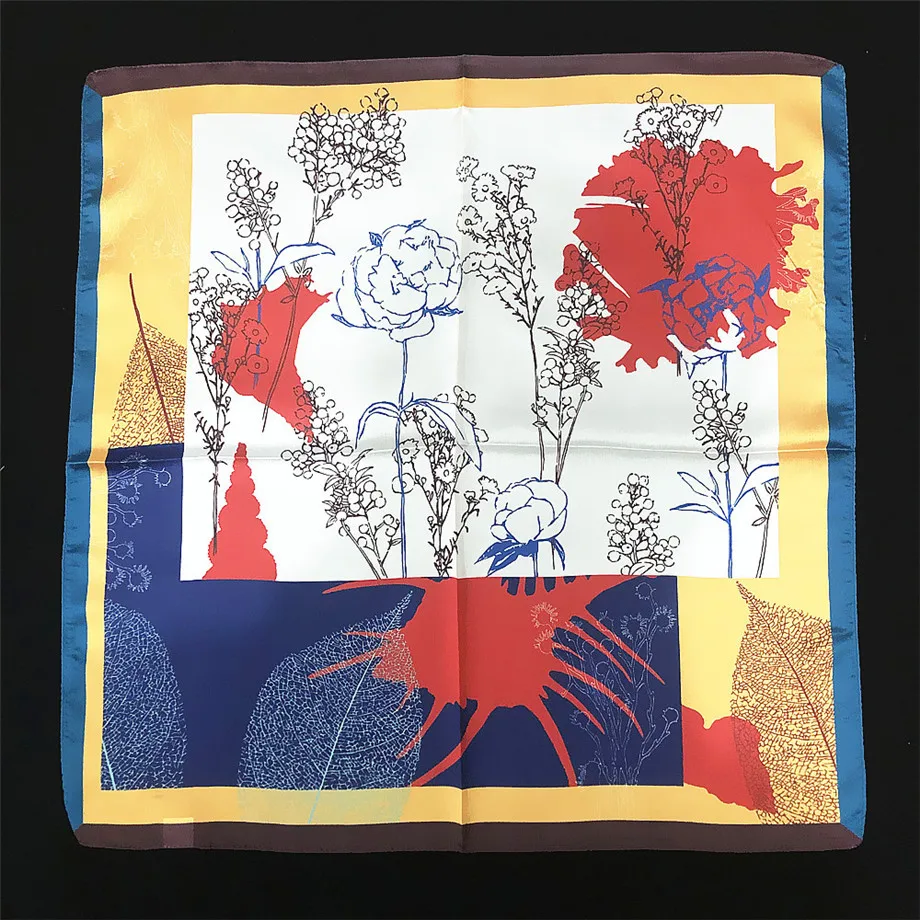 53 см квадратные шарфы люксовый бренд нарисованные вручную ветви бандана