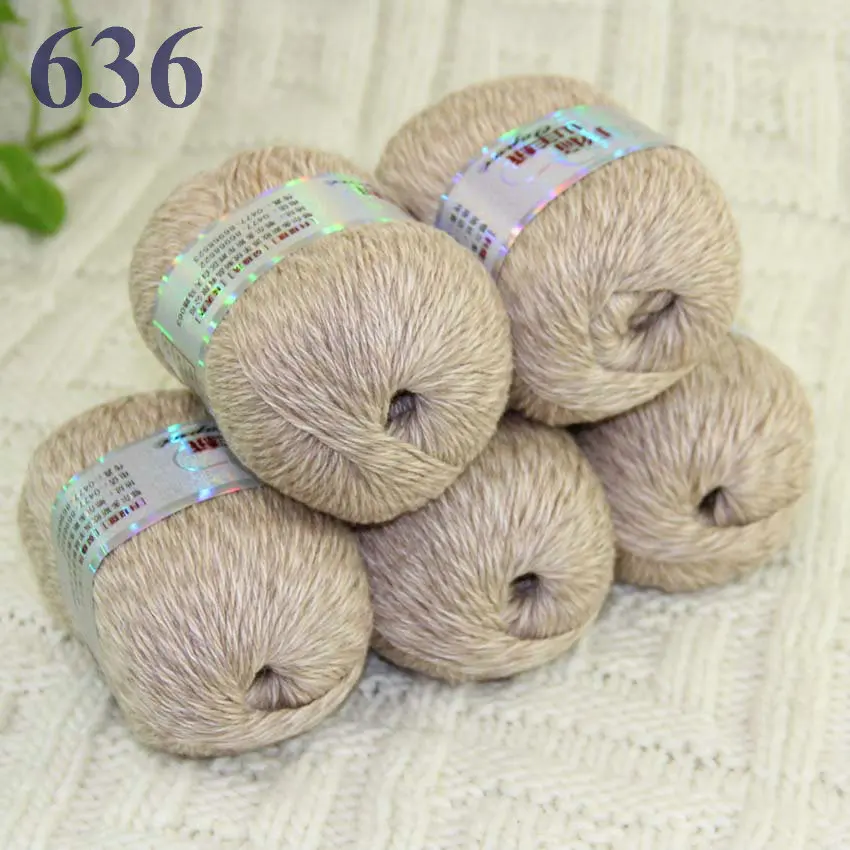 

Sale New 5 X50g balls High quality 100% pure cashmere luxury warm soft hand knitting yarn OldLace Beige 233-636-5