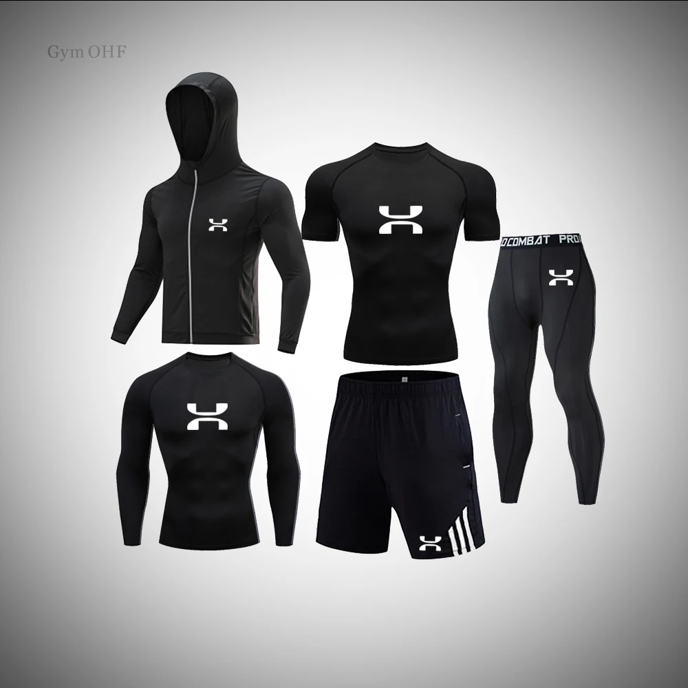 Men's Sportswear Compression Sportswear Quick Dry Suit Men's Sports Suit Jogging Training Suit Fitness Suit Running Suit MMA
