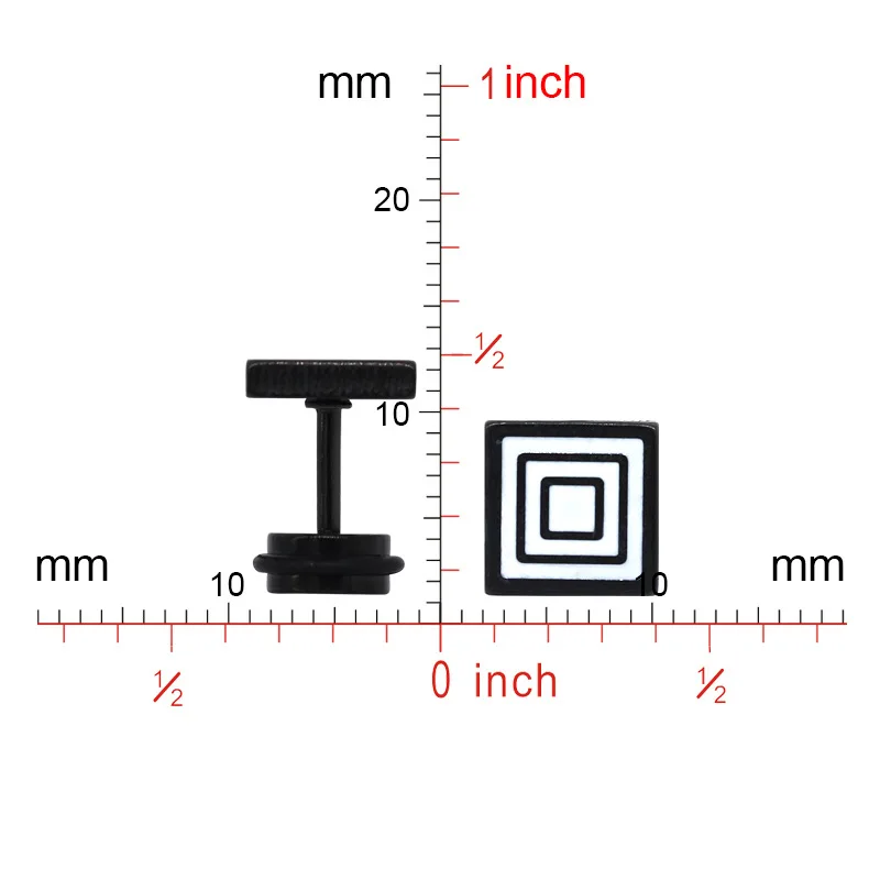Круглые циркониевые серьги унисекс черного цвета из нержавеющей стали