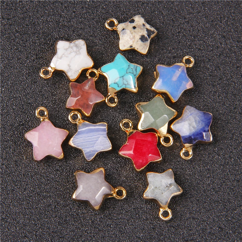 Подвеска из натурального камня в форме звезды ювелирный кулон агата и