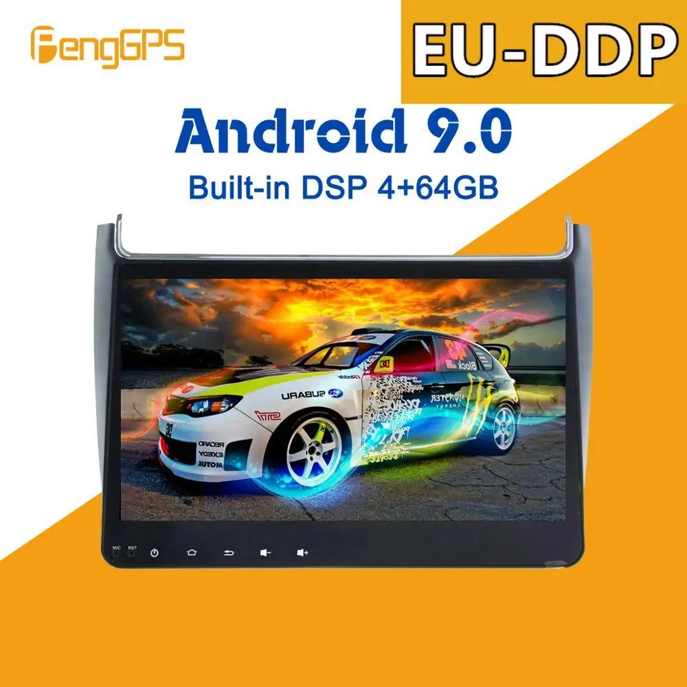 

DVD-плеер на Android 9,0, 4 + 64 ГБ, встроенный DSP Автомобильный мультимедийный радиоприемник для Volkswagen VW Polo 2012-2016, GPS-навигация, стерео аудио
