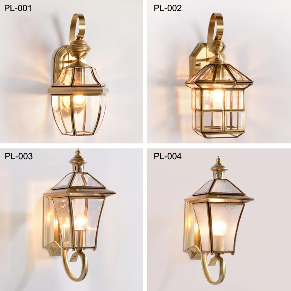 

For Retro patio Wall Lamps Garden Waterproof Wall Fixtures Bathroom E27 Vintage Copper Wall Sconce for Aisle Bedroom Outdoor