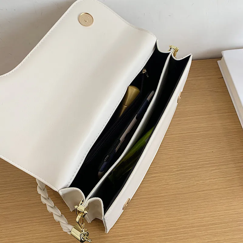 

Unique Flap Crossbody Bags for Women Weave Strap Shoulder Bag Elegant Handbag and Purse Lady Small Luxury Leather Messenger Bag