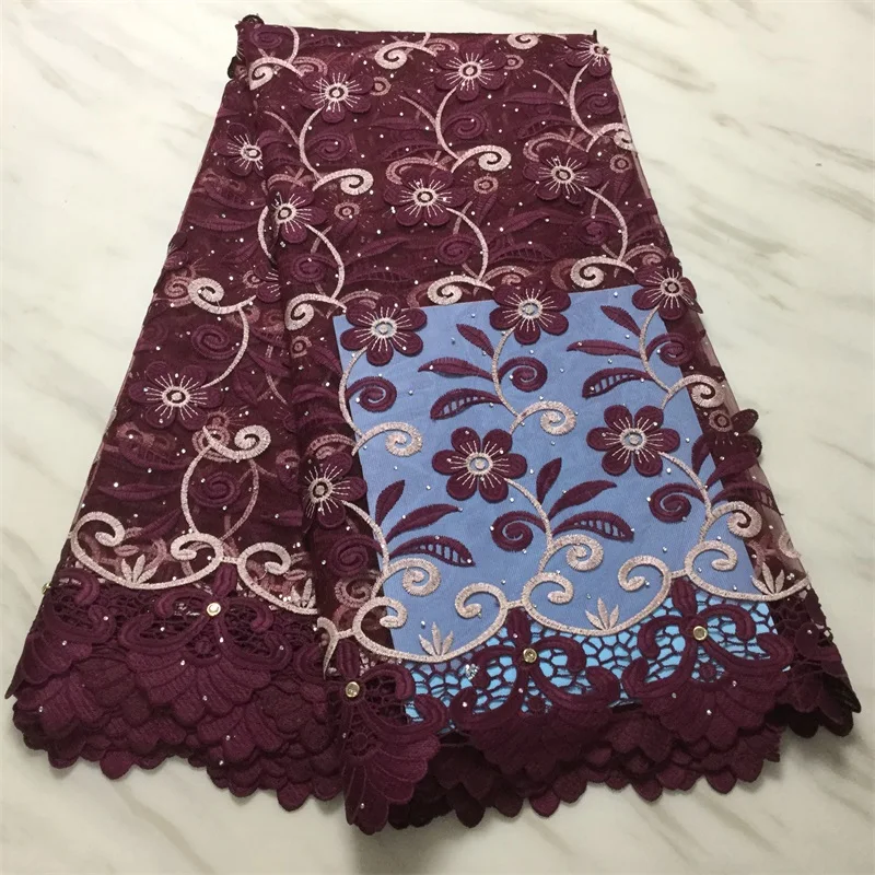 Розовое кружево высокого качества нигерийский Тюль кружевная ткань новейшая