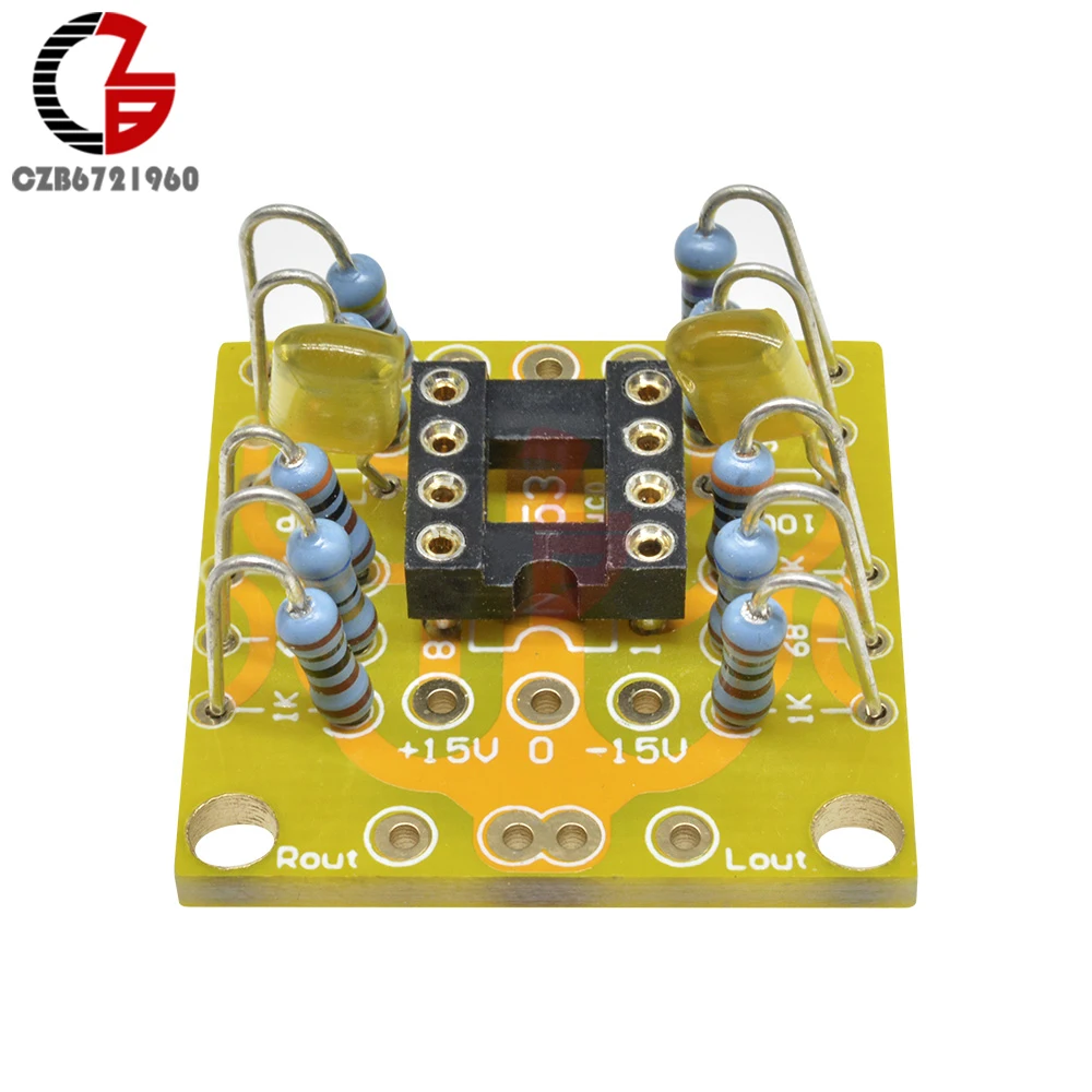 Двойной OP Amp плата предусилителя DC усиления PCB для NE5532/OPA2134/OPA2604/AD826