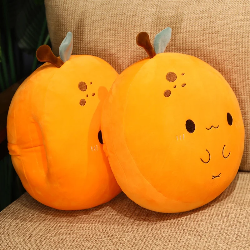 Almohada de peluche de frutas para dormir, coj&iacute;n suave de color naranja, azul, melocot&oacute;n, Kawaii, decoraci&oacute;n para sof&aacute; y cama-1