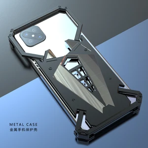 luxury shockproof aluminum metal armor ring case for oppo a92s aluminium bumper case metal frame cover free global shipping