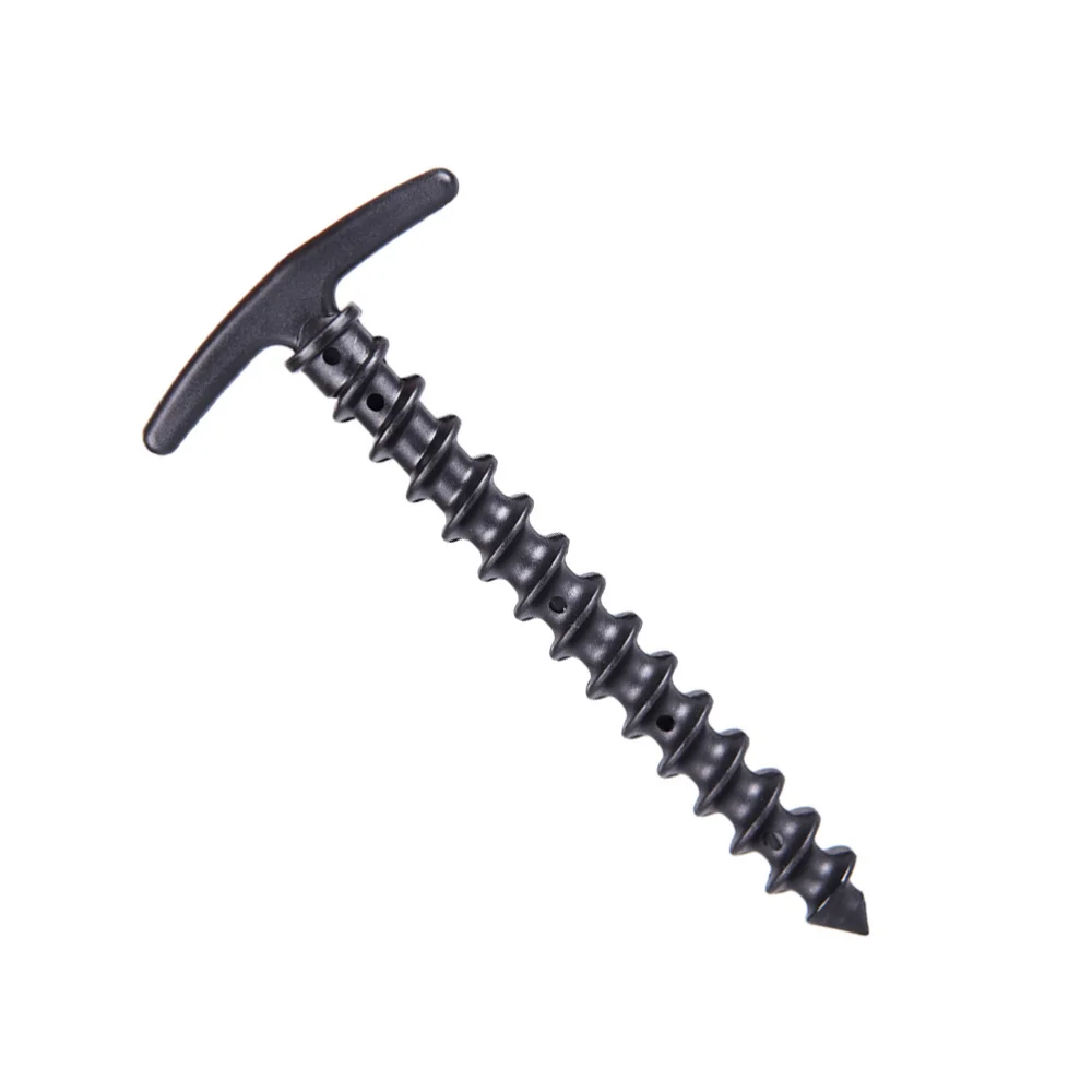 

4 PCS 14.5cm Outdoor Camping Tent Screw Nylon Luminous Stakes Pegs Heavy Duty Tent Nails (Black)