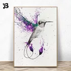 Картина на холсте, современная абстрактная красочная птица, настенные художественные плакаты и принты в скандинавском стиле, декоративные картины для украшения гостиной