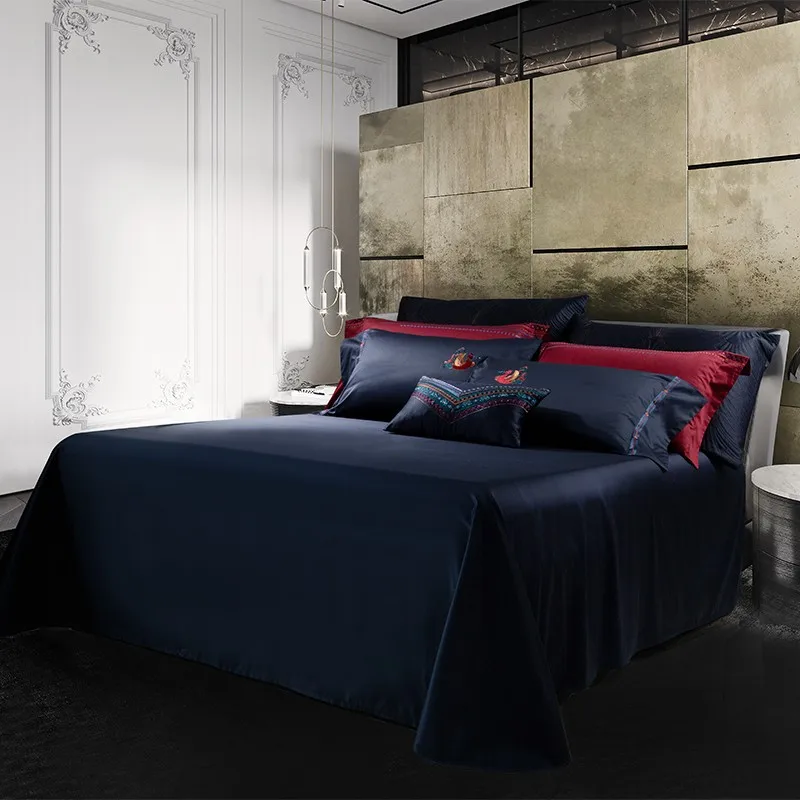 

4/6/9Pcs Luxury Soft 1000TC Egyptian Cotton Premium Vintage Bedding Sets Dark Red Green Embroidery Duvet Cover Pillowcase Sheet