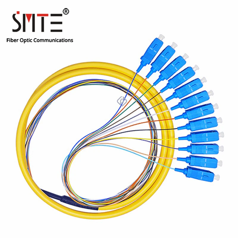 

SMTE 12 Core Pigtail Fiber Optic UPC/APC SC/FC/ST/LC Patch Cord 0.9mm 1 Meters Cable ODF Fiber Jumper Simplex FTTH