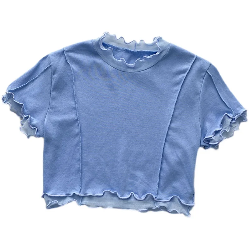 

Летняя новая стильная облегающая футболка с боковыми сетчатыми вставками и коротким рукавом для женщин