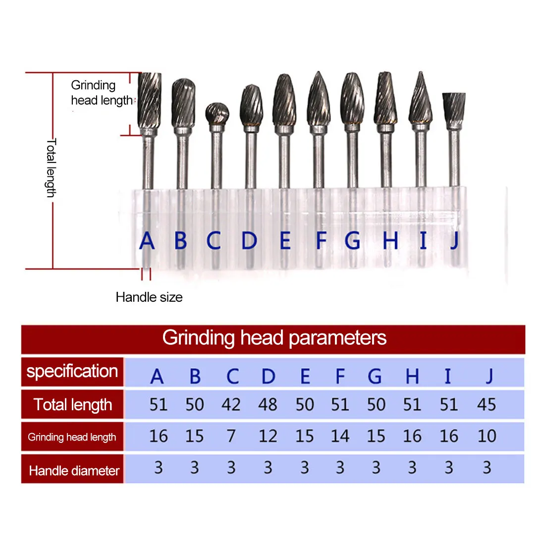 

3x6mm 10pcs Dremel Carbide Burrs Drill Bit Set Rotary Burr Micro Drill Bits for Metal Woodworking Carving Tool Glass Diamond