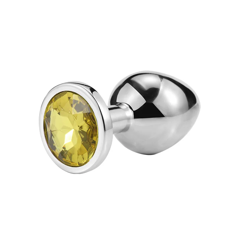Light Yellow Кролик девушка сексуальные костюмы Анальная пробка алюминиевый сплав кристалл попа бусины ювелирное Анальная пробка секс-игрушки для женщин мужчин костюмы - Цвет: Light Yellow