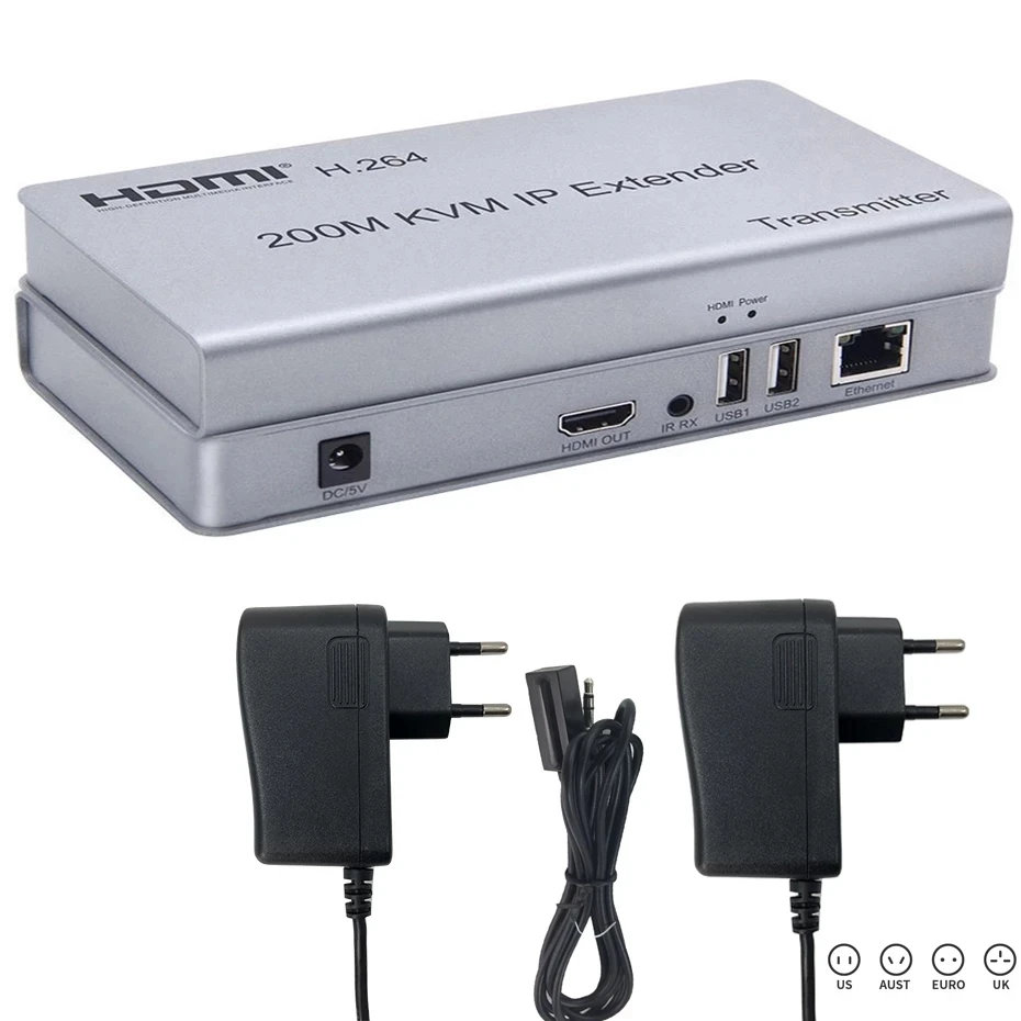 Квм-удлинитель H.264 HDMI по IP RJ45 Ethernet сетевой квм-Удлинитель 200 м UTP/STP квм-удлинитель