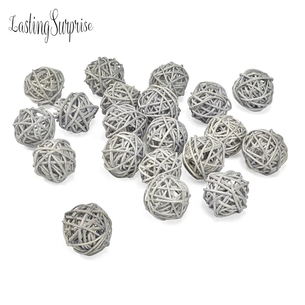 20 шт. 3 см Разноцветные свадебные декоративные Ротанговые шары Рождественский