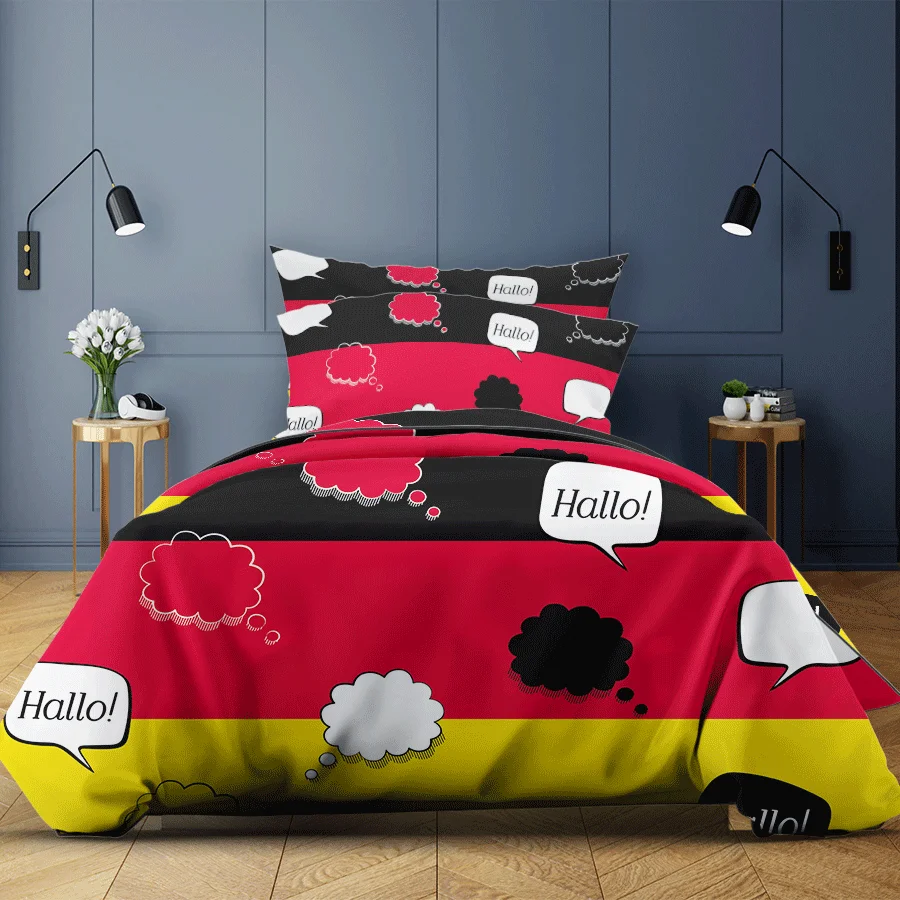 

New Design Multicolor Geometric Striped Bedding Set Flag Duvet Cover Set Luxury Quilt Cover With Pillowcase King 2/3pcs Bed Sets