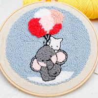 embroidery hoop cross stitch poke embroidery kit needle punch thread diy crafts needlework handmade ornament sewing accessories