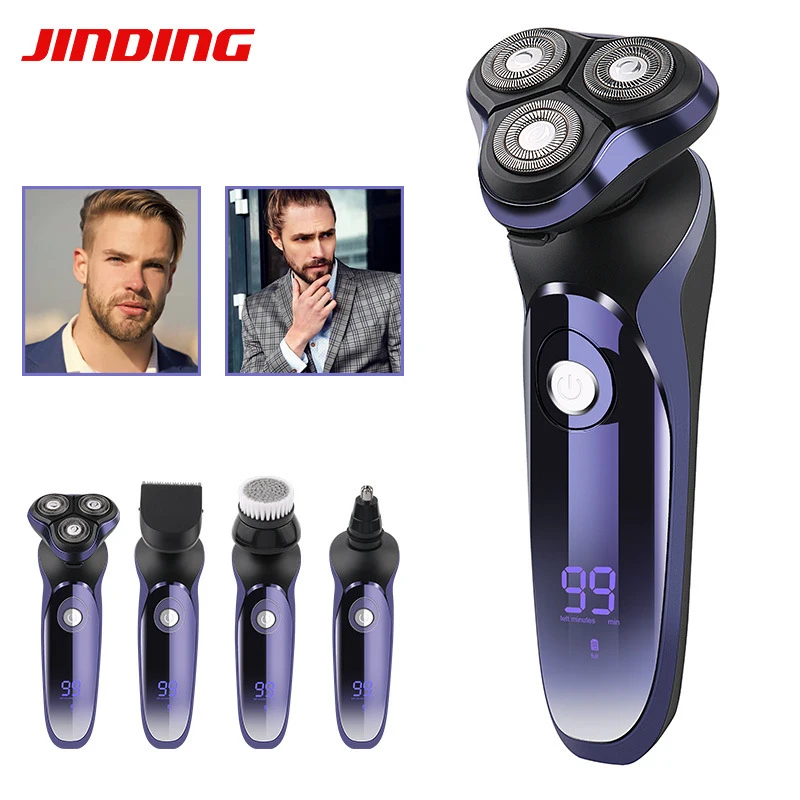 

Electric shaver Men's whole body washable digital display rechargeable floating razor 4 in 1 multi-function grooming set