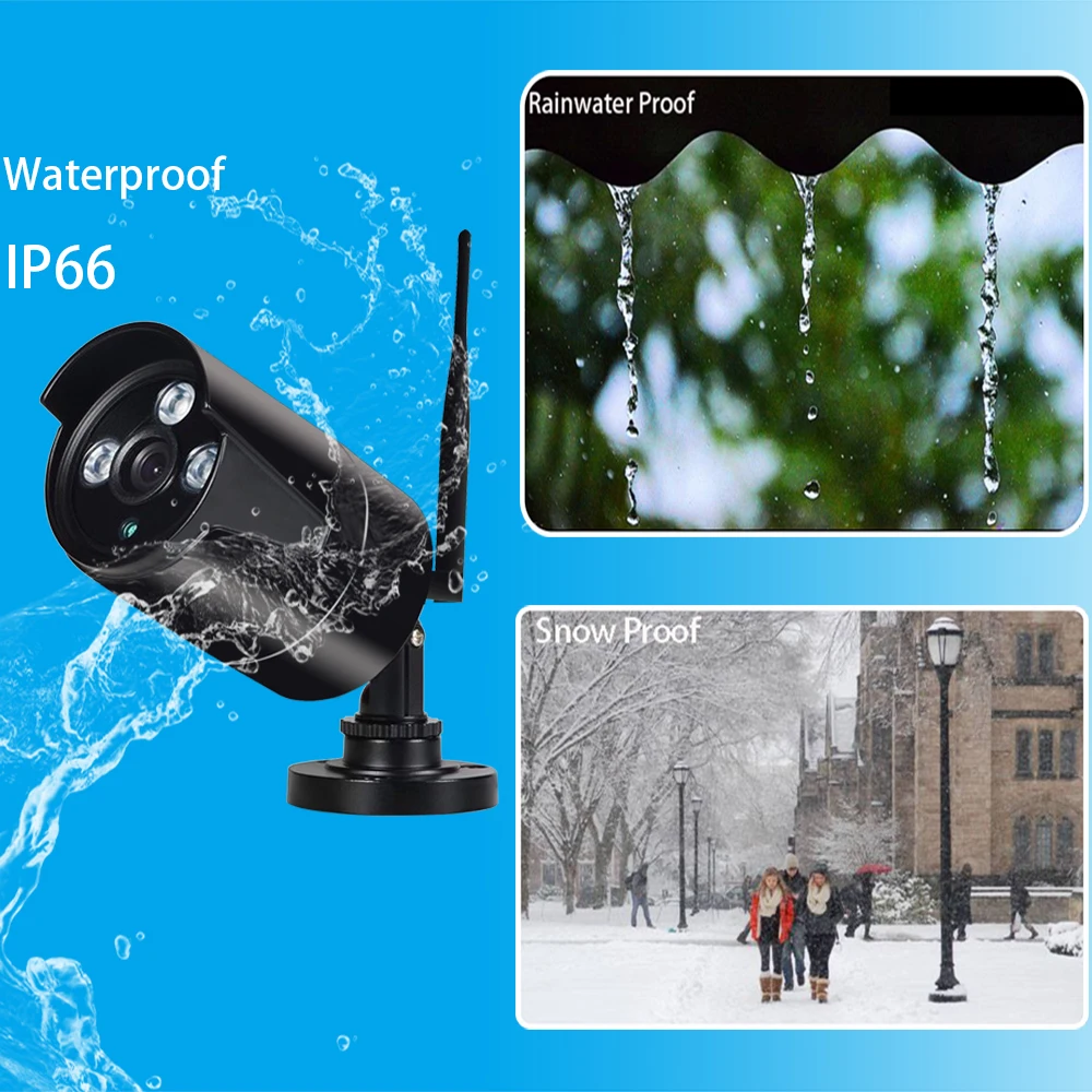 8CH аудио CCTV системы Беспроводной NVR SYTEM 2.0MP 4 шт. ИК Крытый P2P Wifi камера