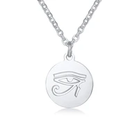 jhsl the eye of horus necklaces stainless steel round coin pendant for men silver gold color fashion jewelry