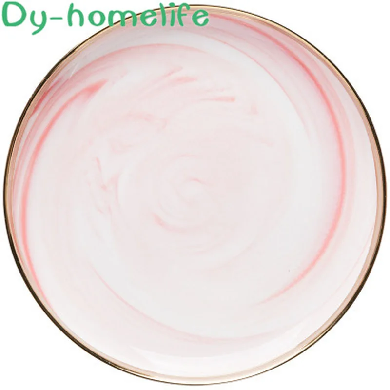 

Nordic Phnom Penh Pink Marble Ceramic Cutlery Set Home Kitchen Supplies Bone China Plate Bowl Spoon Single Product Dishes
