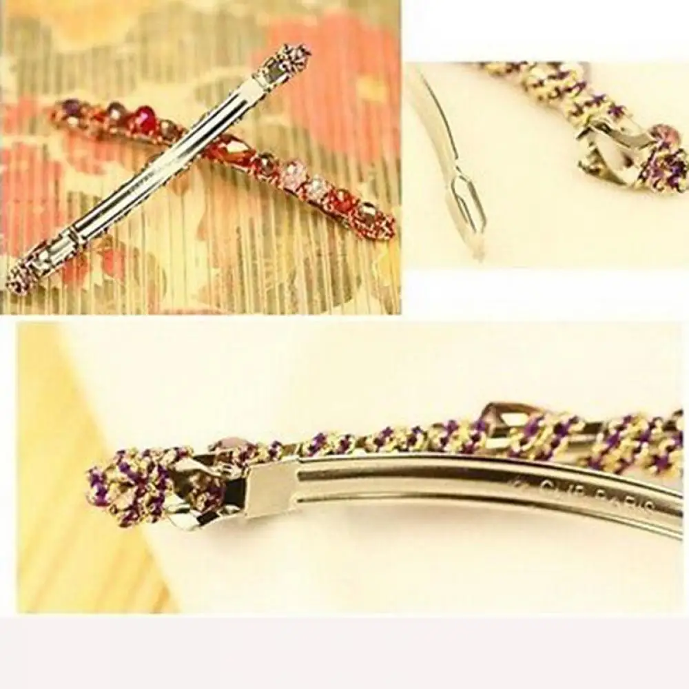Hot Sale 1Pcs Delicate Crystal Hair Clips 3 Colors Optional Alloy Barrettes For Women Girls Stylish Styling Accessories | Красота и