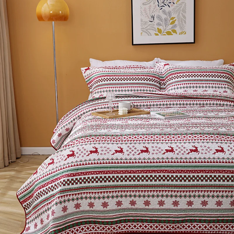 Комплект хлопкового стеганого одеяла CHAUSUB 3 шт. покрывало на кровать с