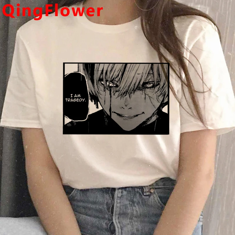 Одежда с надписью Tokyo Ghoul Аниме Манга унисекс футболка Для мужчин для косплея