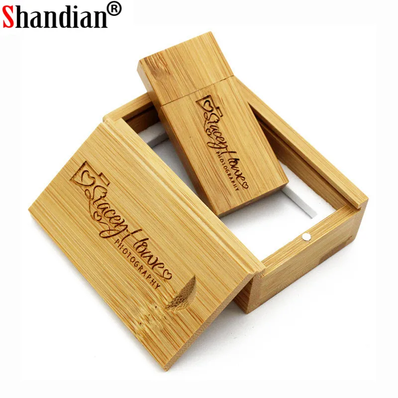 Свободный изготовленный на заказ логотип деревянный блок флеш-диск USB 2 0