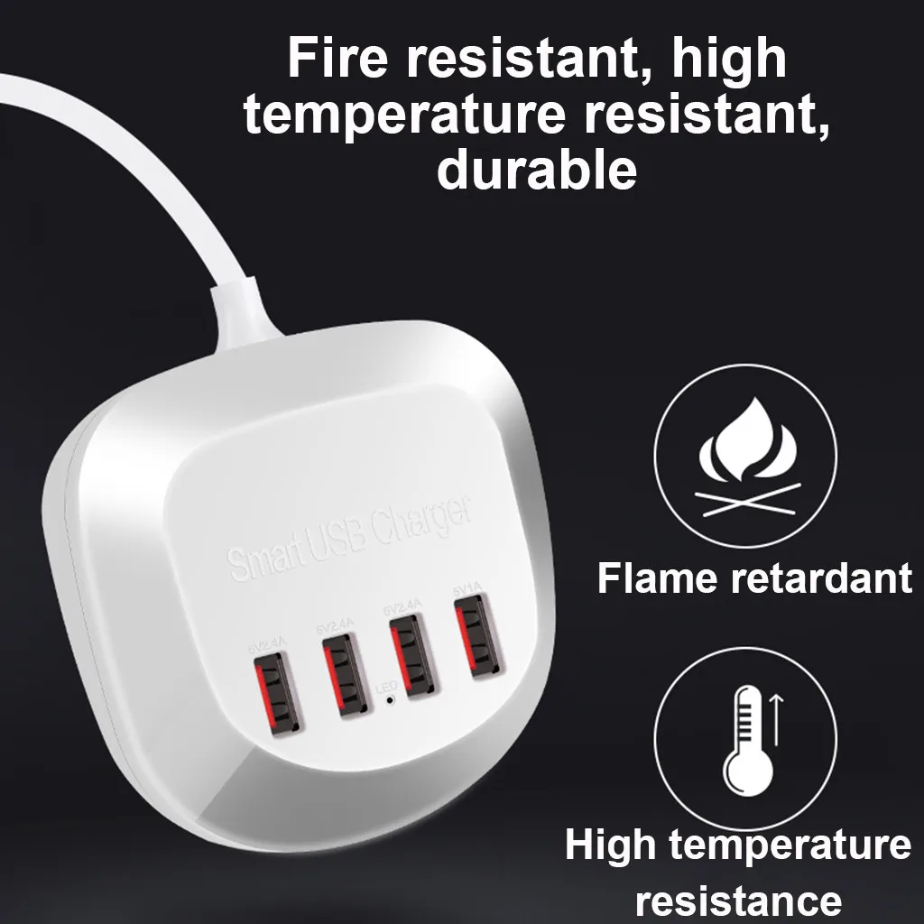 4 Порты и разъёмы 2.4A зарядное устройство с быстрой зарядкой, USB Зарядное устройство магазином розничной торговли при электрическая розетка с USB док-станция для iPhone X/8/8 Plus ЕС штепсельная вилка американского стандарта Великобритании штепсельная вилка австралийского стандарта