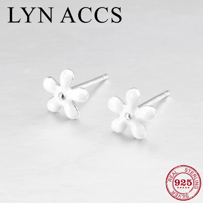 Женские маленькие серьги из серебра 925 пробы с эмалированным