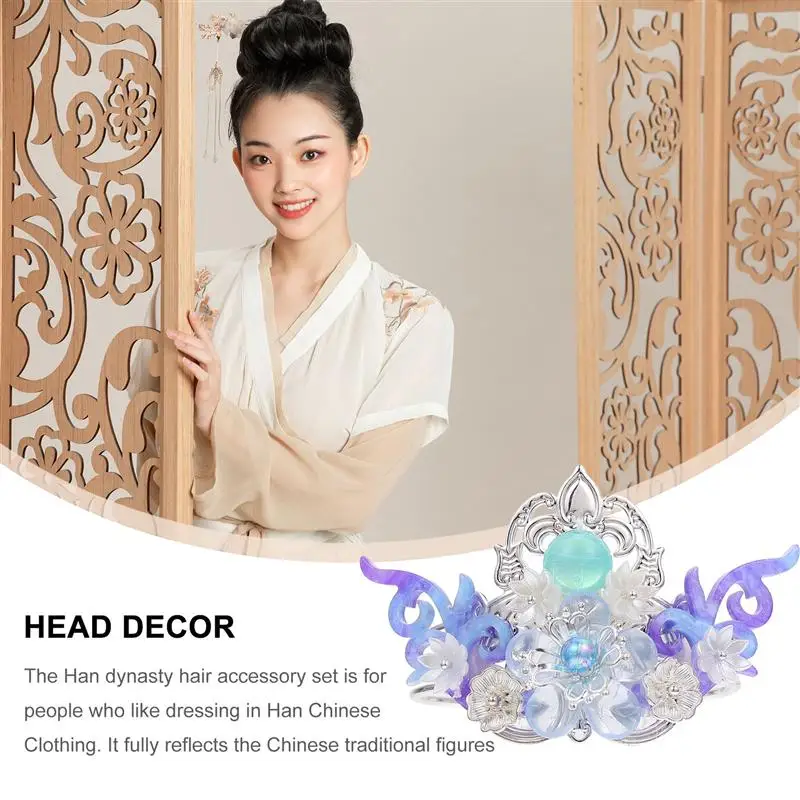 

1 Set Chinese Headdress Han Dynasty Hair Accessory Set Chinese Ancient Style Tiara Classic Headwear Han Style Hairpin Hair Decor