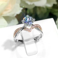 kofsac new trendy rings for women fine jewelry separation rose 925 sterling silver v crown ring lady wedding accessories gift