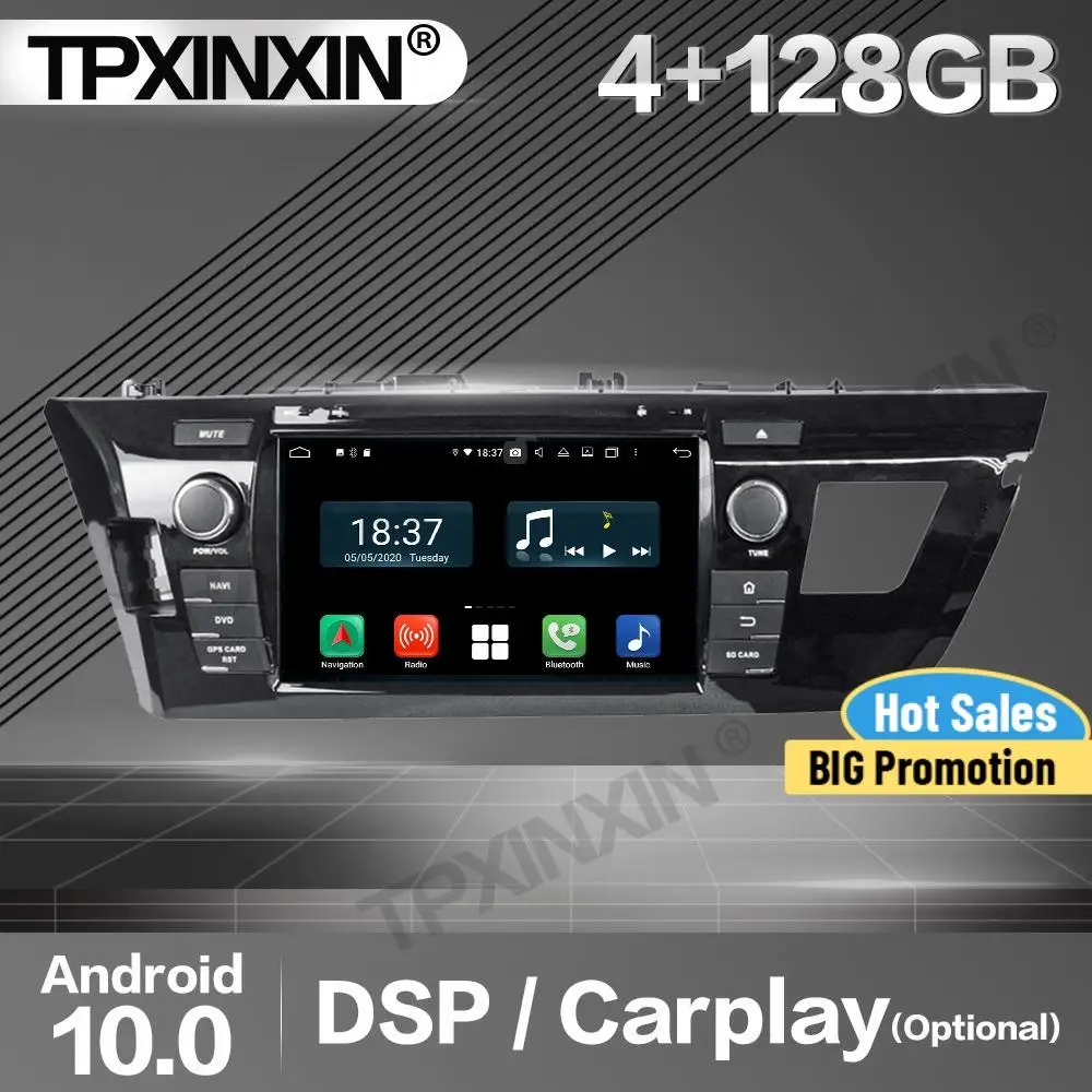 

128G Carplay Car Radio 2 Din Stereo Receiver Android For Toyota Corolla 2014 2015 2016 IPS GPS Navigation Player Audio Head Unit