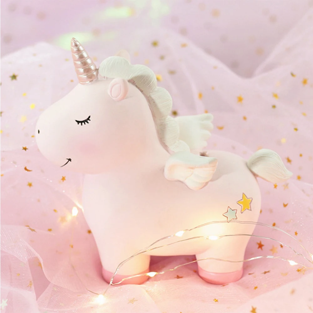 

Cute Unicorn Money Box Home Decoration Kids Christmas Gifts Ceramic Animal Coin Boxes Figurines Ins Piggy Bank