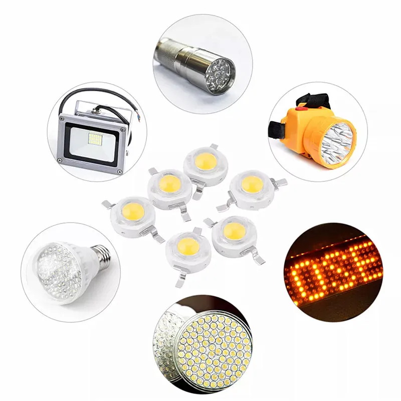 100 шт. 1 Вт 3 высокомощный чип теплый белый RGB УФ свет излучатель светодиодные лампы