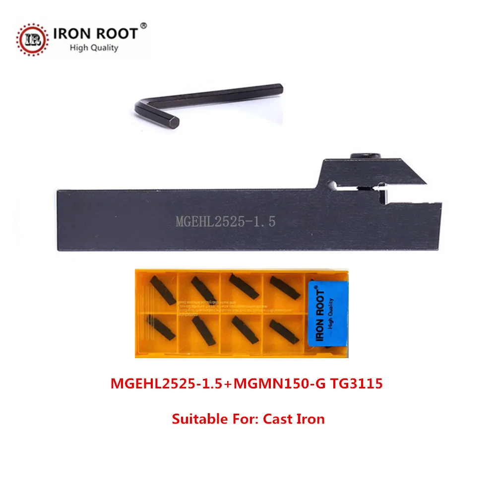 

1P MGEHR2525-1.5 / MGEHL2525-1.5 Grooving Tool Holder + 10P MGMN150 CNC Carbide Insert Metal Lathe Cutting Turning
