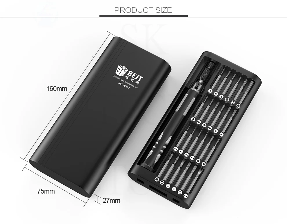 BST-8931 25 In 1 Gift Mini Screwdriver Set With Premium Quality Aluminum Case High Quality Precision Screwdriver Set