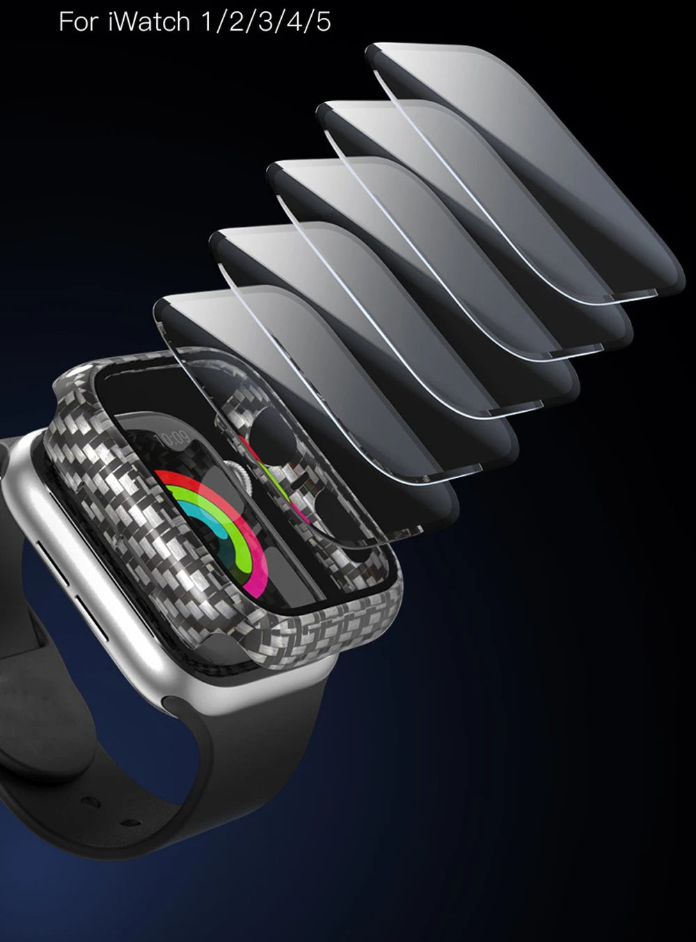 Карбоновый защитный чехол для Apple Watch 7 SE 6 5 4 band часов бампер iwatch 45 мм 41 44 40 42 38 |