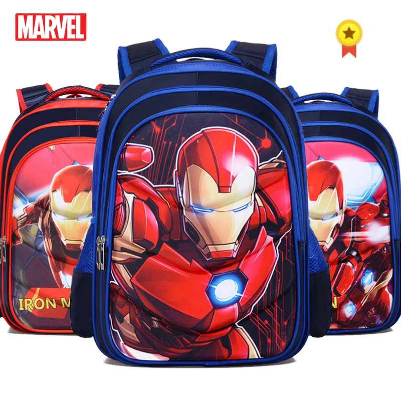 Marvel детская школьная сумка Железный человек американский капитан мультяшная