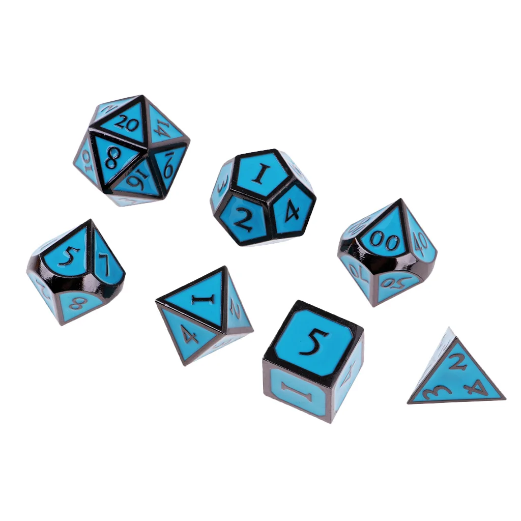

Ancient 7 Dice RPG Set Blue Dungeon Dragon Pathfinder 5E D&D